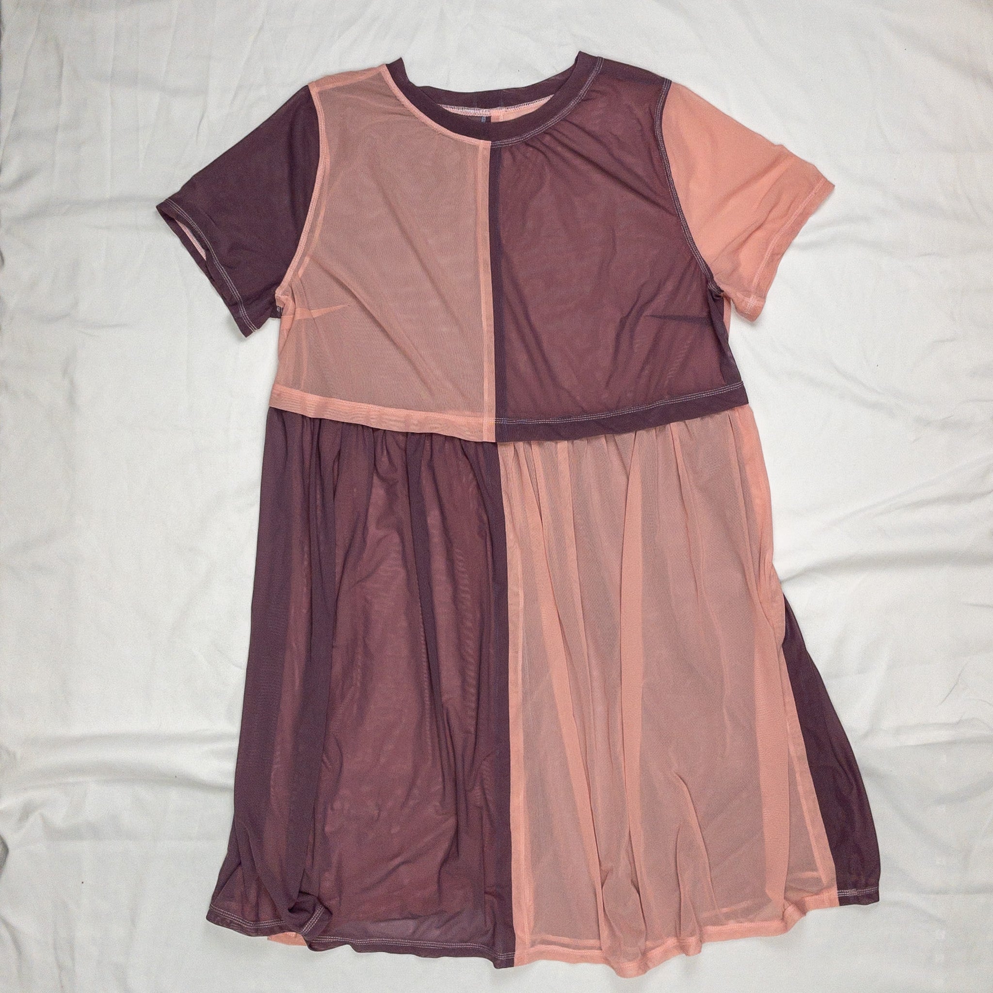 pink mesh dress forever 21 Pink&Purple Mesh Babydoll Dress
